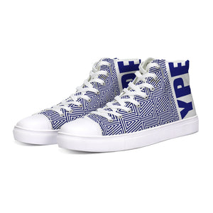 Hype Jeans Mosaic Sneaker 2 Navy Blue / white Hightop Canvas Shoe - Hype Jeans Company - Hype Jeans