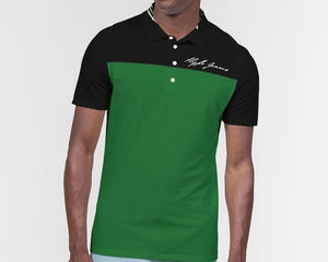 Hype Jeans Company Green / Black Men's Slim Fit Short Sleeve Polo