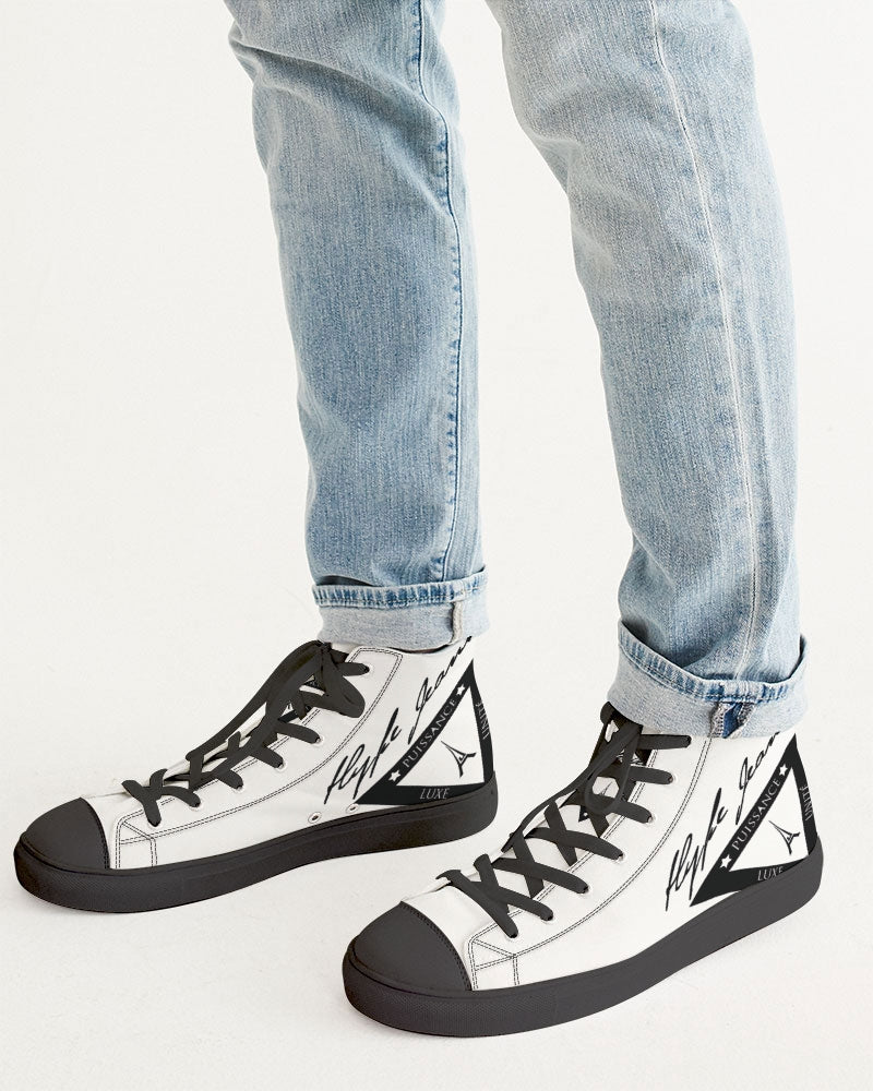 Hype Jeans Company 'The world is yours" Men's Hightop Canvas Shoe - Black