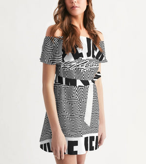 Hype Jeans Beauty Mosaic Women's Off-Shoulder Dress - Hype Jeans Company - Hype Jeans