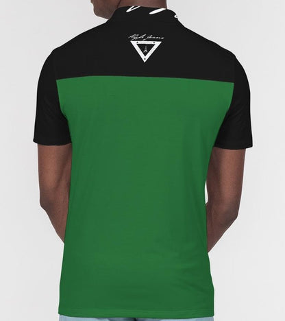 Hype Jeans Company Green / Black Men's Slim Fit Short Sleeve Polo
