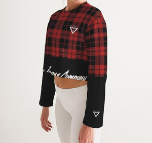 Hype Jeans Company Red Plaid Women's Cropped Sweatshirt