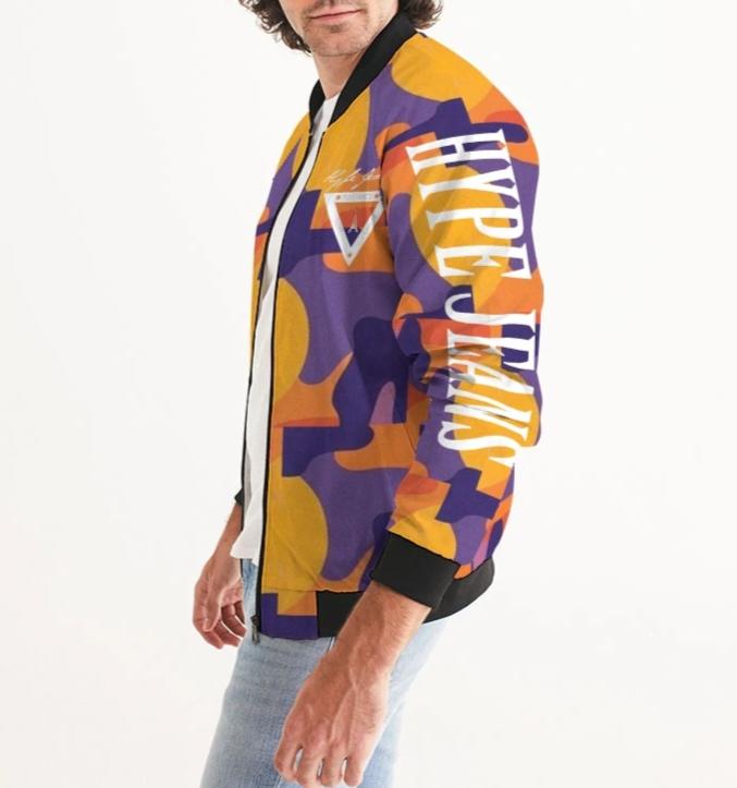 Hype Jeans Fade Camo Purple / Yellow Men's Bomber Jacket - Hype Jeans Company - Hype Jeans