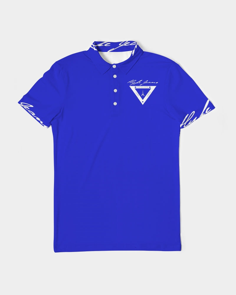 Hype Jeans Company Men's Slim Fit Short Sleeve Blue Polo