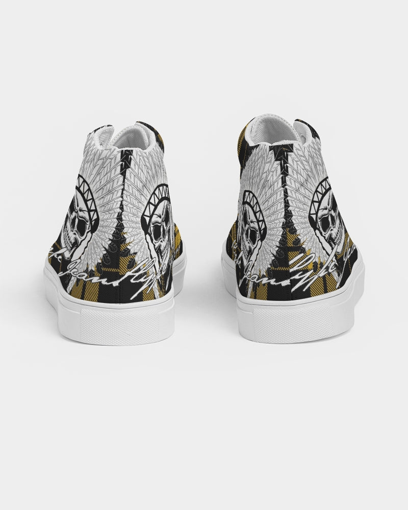 Hype Jeans Company Yellow Plaid Men's Hightop Shoe