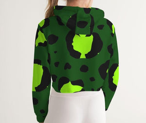Hype Jeans Company leopard Green Women's Cropped Hoodie