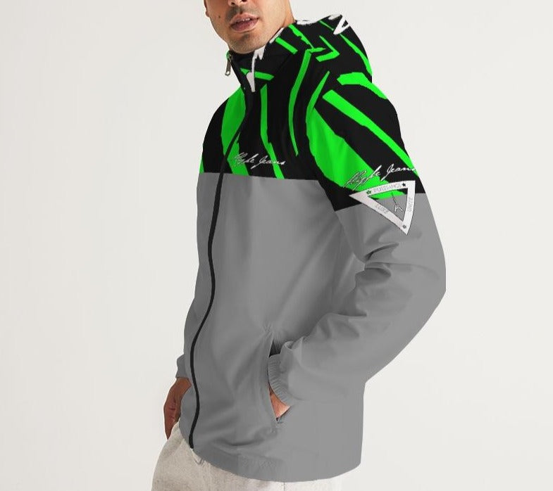 Hype Jeans Company NEON GREEN /BLACK / Slashs Men's Windbreaker