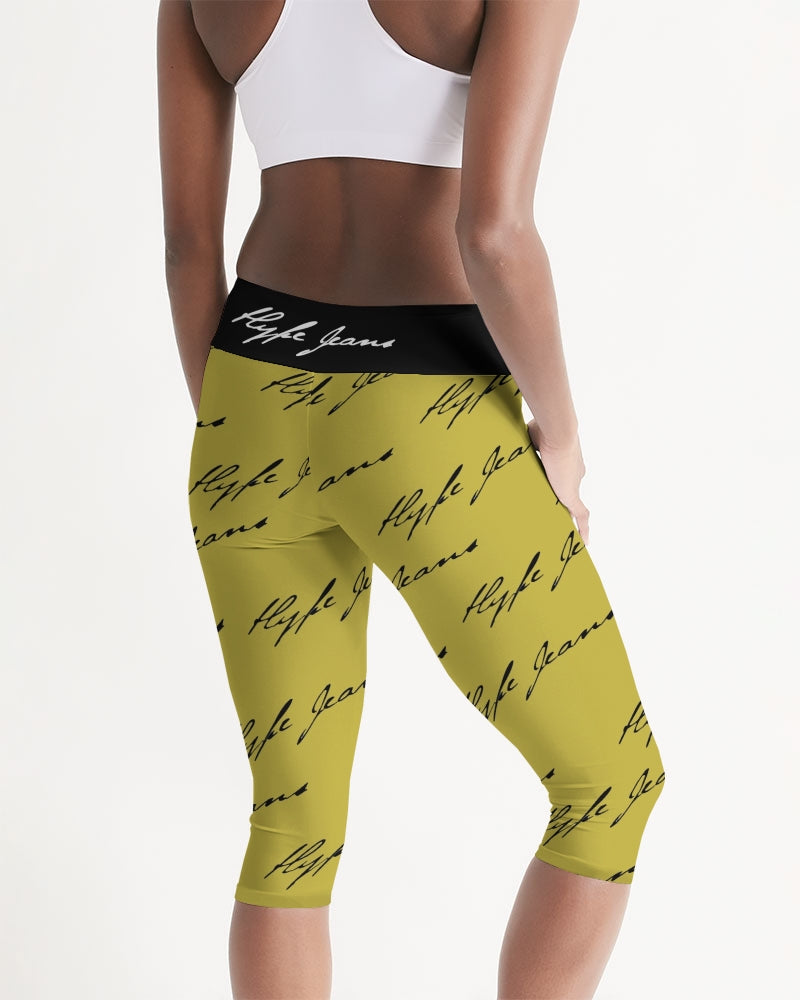 Hype Jeans Women's Mid-Rise Capri (khaki/ Black) - Hype Jeans Company - Hype Jeans