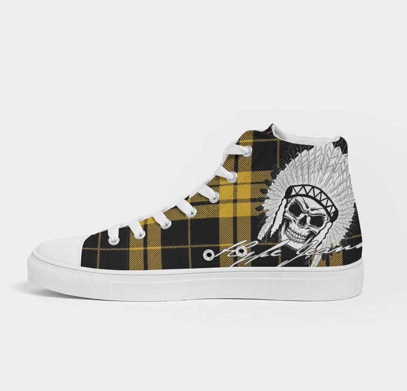 Hype Jeans Company Yellow Plaid Men's Hightop Shoe