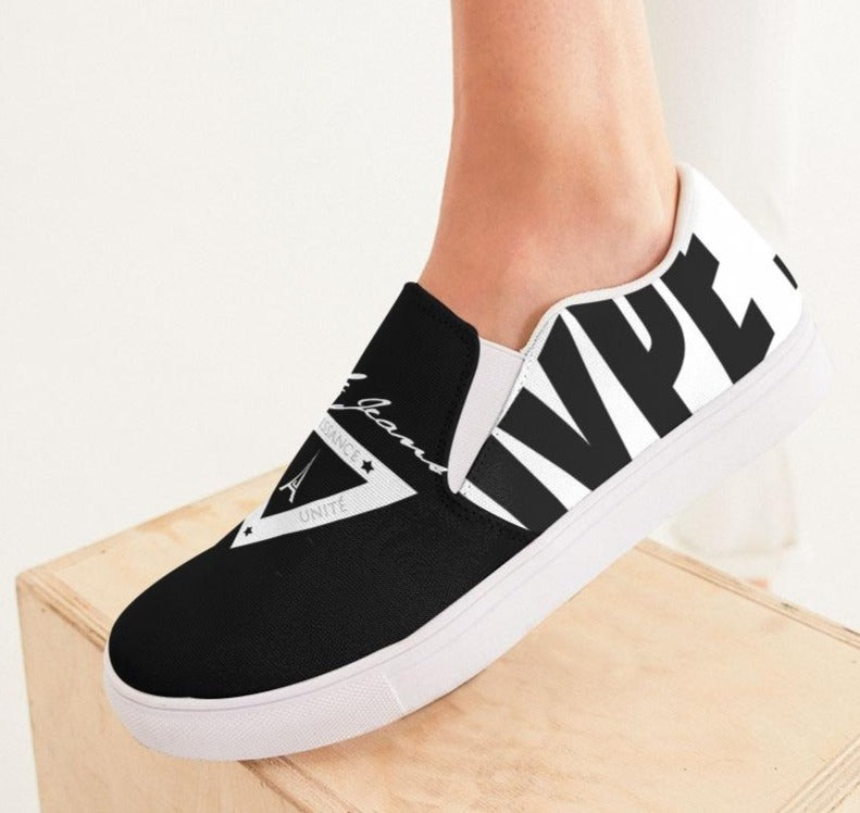 Hype Jeans Company  Women's Slip-On Canvas Shoe ( Black / white )