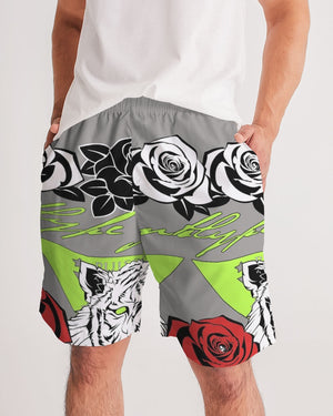 Hype Jeans Company Rose Flowers Men's Grey Jogger Shorts
