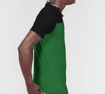 Hype Jeans Company Green / Black Men's Slim Fit Short Sleeve Polo