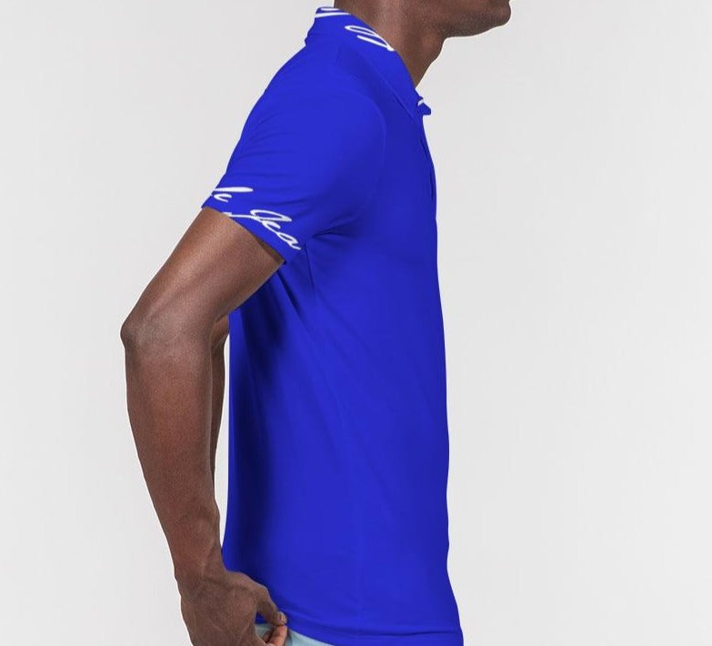 Hype Jeans Company Men's Slim Fit Short Sleeve Blue Polo