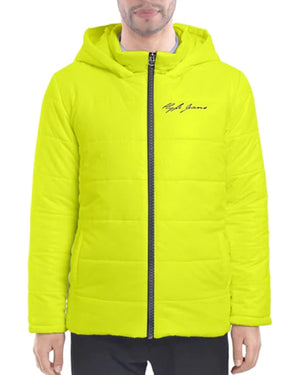 Hype Jeans Company Men's Hooded Puffer Jacket yellow