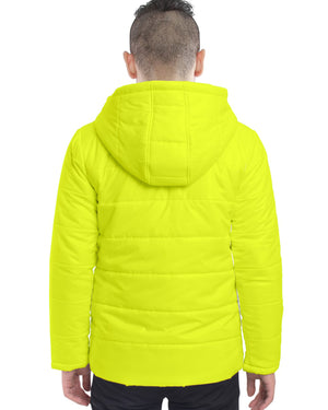 Hype Jeans Company Men's Hooded Puffer Jacket yellow